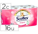Papel higienico scottex original 2 capas paquete de 16 rollos 17,7 m