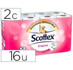 Papel higienico scottex original 2 capas paquete de 16 rollos 17,7 m