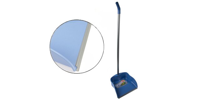 Recogedor con perfil de goma 23 cm con palo