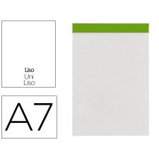 Bloc notas liderpapel liso a7 80 hojas 60 g/m2 perforado sin tapa