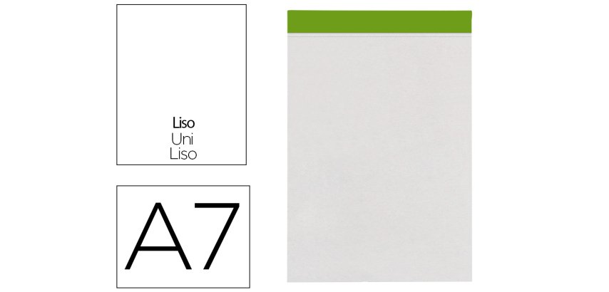 Bloc notas liderpapel liso a7 80 hojas 60 g/m2 perforado sin tapa