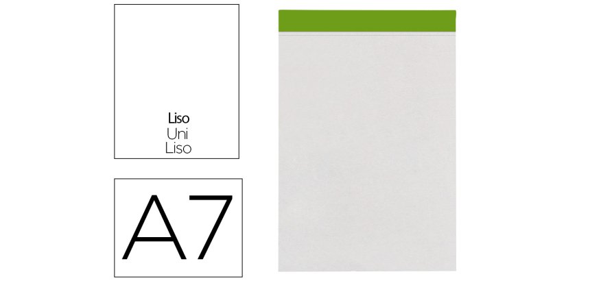 Bloc notas liderpapel liso a7 80 hojas 60 g/m2 perforado sin tapa