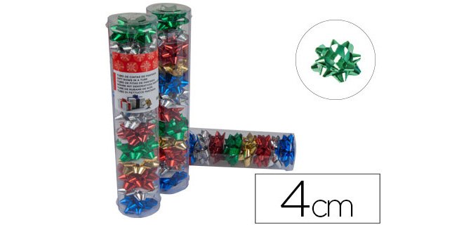 Lazo liderpapel fantasia pequeño metalizado tubo de 12 unidades colores surtidos
