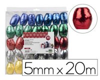 Cinta fantasia liderpapel barrilete 5 mm x 20 mt colores metalizados surtidos