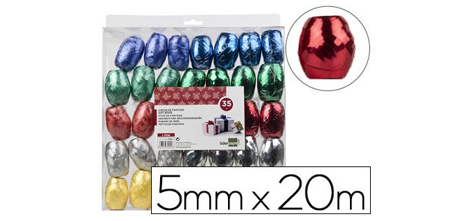 Cinta fantasia liderpapel barrilete 5 mm x 20 m colores metalizados surtidos