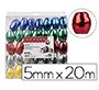 Cinta fantasia liderpapel barrilete 5 mm x 20 m colores metalizados surtidos
