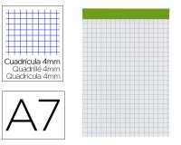 Bloc notas liderpapel cuadro 4 mm a7 80 hojas 60 g/m2 perforado sin tapa