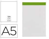 Bloc notas liderpapel liso a5 80 hojas 60 g/m2 perforado sin tapa