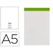 Bloc notas liderpapel liso a5 80 hojas 60 g/m2 perforado sin tapa