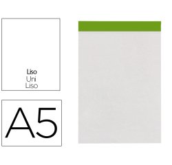 Bloc notas liderpapel liso a5 80 hojas 60 g/m2 perforado sin tapa