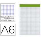 Bloc notas liderpapel cuadro 4 mm a6 80 hojas 60 g/m2 perforado sin tapa
