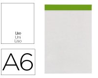 Bloc notas liderpapel liso a6 80 hojas 60 g/m2 perforado sin tapa