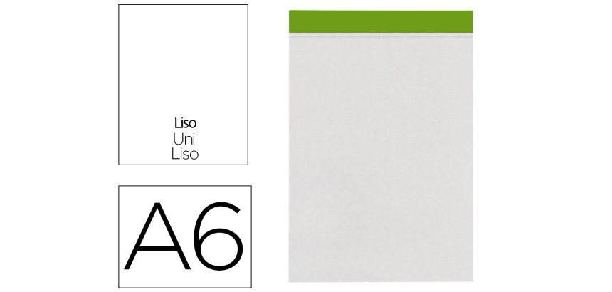 Bloc notas liderpapel liso a6 80 hojas 60 g/m2 perforado sin tapa