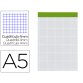 Bloc notas liderpapel cuadro 4 mm a5 80 hojas 60 g/m2 perforado sin tapa