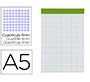 Bloc notas liderpapel cuadro 4 mm a5 80 hojas 60 g/m2 perforado sin tapa