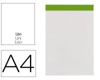 Bloc notas liderpapel liso a4 80 hojas 60 g/m2 perforado sin tapa