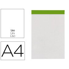 Bloc notas liderpapel liso a4 80 hojas 60 g/m2 perforado sin tapa