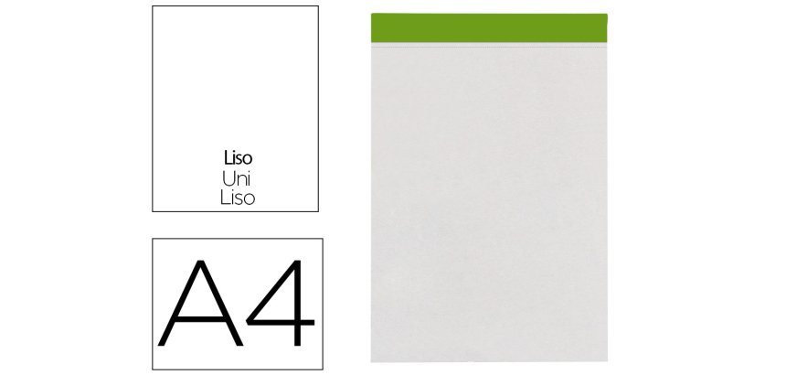 Bloc notas liderpapel liso a4 80 hojas 60 g/m2 perforado sin tapa