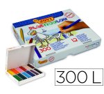 Lapices cera jovi plasticolor caja de 300 unidades 25 colores surtidos