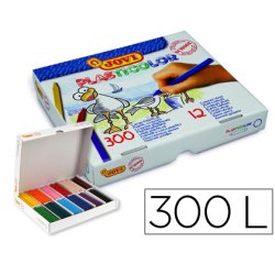 Lapices cera jovi plasticolor caja de 300 unidades 25 colores surtidos