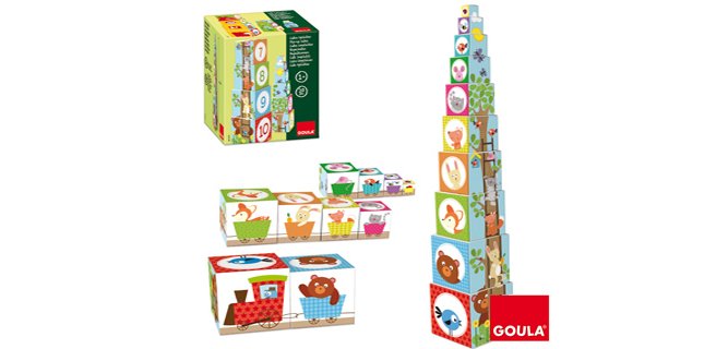 Juego Diset didácticos cubos apilables figuras del bosque