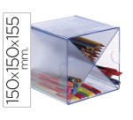 Archicubo archivo 2000 aspa organizador modular apilable plastico azul tpe 150x150x150 mm incluye 2 clips de sujecion