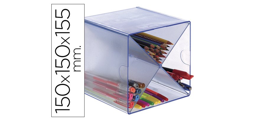 Archicubo archivo 2000 aspa organizador modular apilable plastico azul tpe 150x150x150 mm incluye 2 clips de sujecion