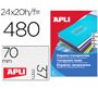 Etiqueta adhesiva apli 1224 transparentes tamaño 70x37 mm para fotocopiadora laser caja 20 hojas con 480 etiquetas