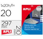 Etiqueta adhesiva apli 10071 metalizada 210x297 mm para fotocopiadora laser caja 20 hojas
