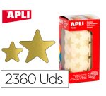 Gomets apli estrella oro rollo de 2360 unidades