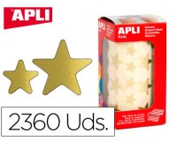 Gomets apli estrella oro rollo de 2360 unidades