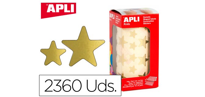 Gomets apli estrella oro rollo de 2360 unidades