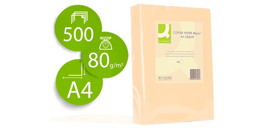 Papel de color 80 g Q-connect - Paquete de 500 hojas