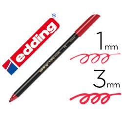 Rotulador edding punta fibra 1200 rojo metalizado n 72 punta redonda 1-3 mm