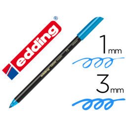 Rotulador edding punta fibra 1200 azul metalizado n 73 punta redonda 1-3 mm