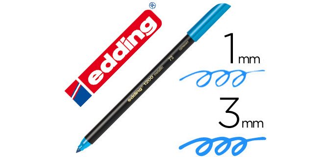 Rotulador edding punta fibra 1200 azul metalizado n 73 punta redonda 1-3 mm