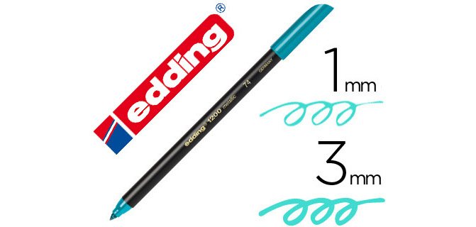Rotulador edding punta fibra 1200 verde metalizado n 74 punta redondo 0,5 mm