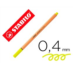 Rotulador stabilo punta de fib ra point 88 amarillo neon punta fina 0,4mm