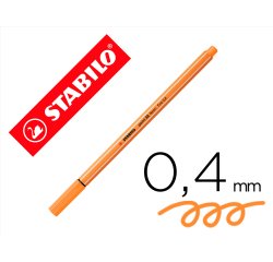Rotulador stabilo punta de fib ra point 88 naranja neon punta fina 0,4mm