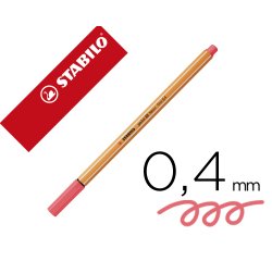 Rotulador stabilo punta de fib ra point 88 rojo neon punta fina 0,4mm
