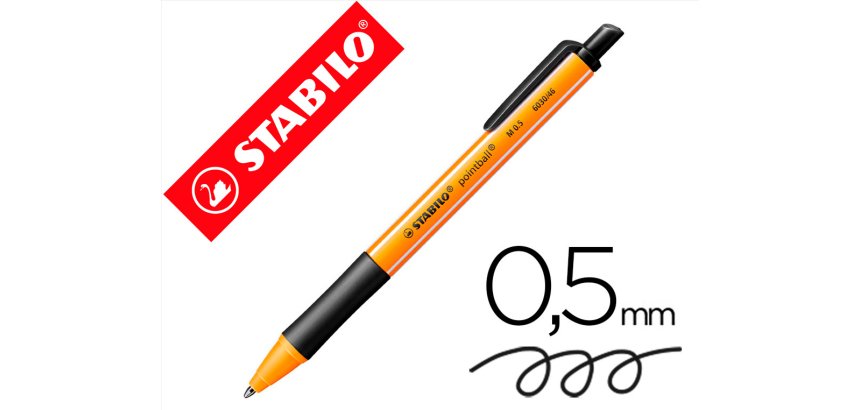 Boligrafo stabilo pointball 0,5 mm negro