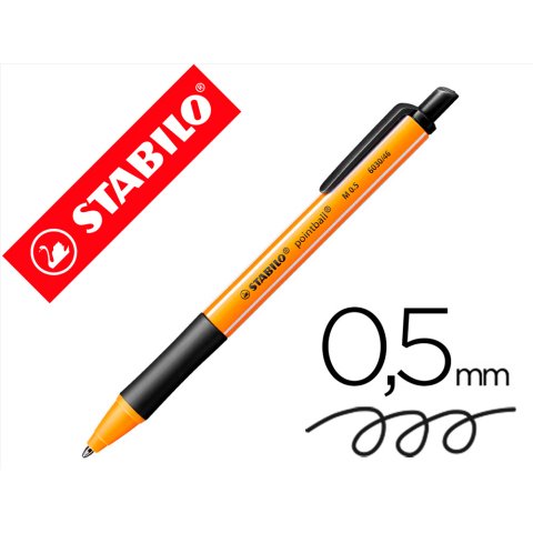 Boligrafo stabilo pointball 0,5 mm negro