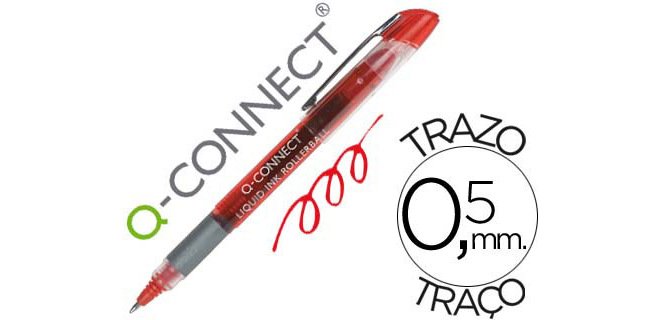 Rotulador q-connect roller ball rojo 0,5 mm