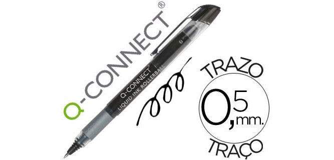 Rotulador q-connect roller ball negro 0,5 mm