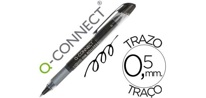 Rotulador q-connect roller ball negro 0,5 mm