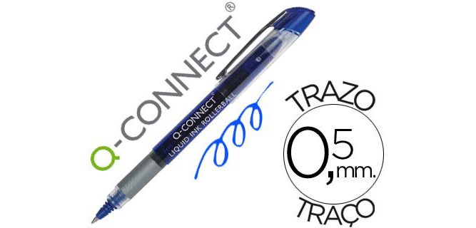 Rotulador q-connect roller ball azul 0,5 mm