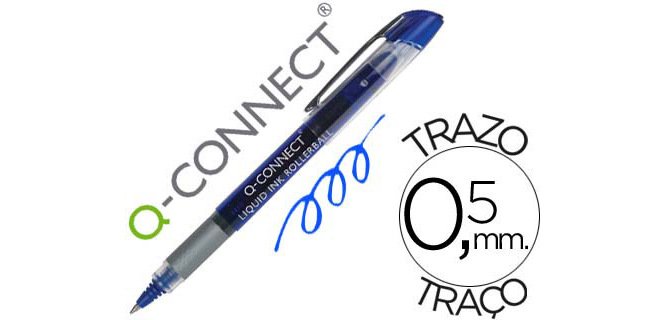 Rotulador q-connect roller ball azul 0,5 mm
