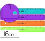 Regla m+r 16 cm plastico graduada y biselada colores surtidos