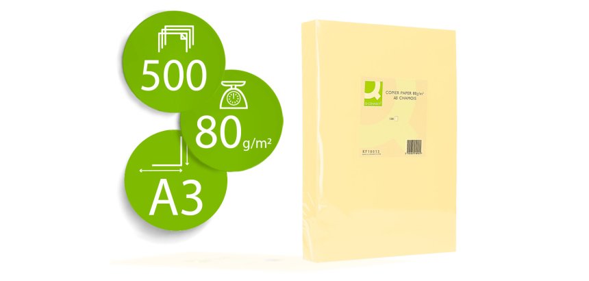 Papel de color 80 g Q-connect - Paquete de 500 hojas