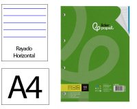 Recambio liderpapel a4 100 hojas 100 g/m2 rayado horizontal 4 taladros bandas de 5 colores